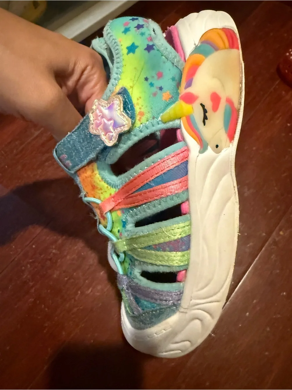 Skechers Kids Teal Multicolor Glitter Active Sandals